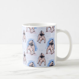 Taza De Café Impresión de la acuarela, perro del barro amasado,