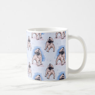 Taza De Café Impresión de la acuarela, perro del barro amasado