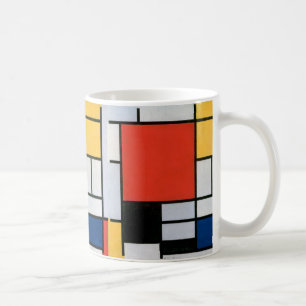 Taza De Café Impresión de la composición de Piet Mondrian en ro