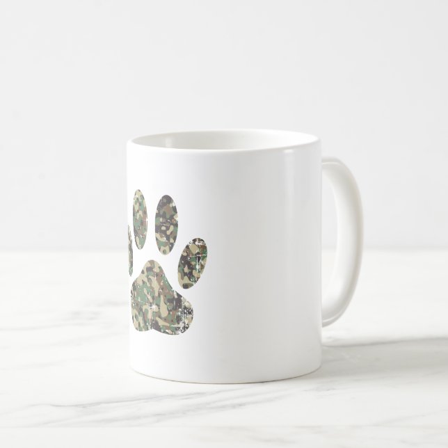 Taza De Café Impresión de la garra de perro de Camo con problem (Anverso derecho)