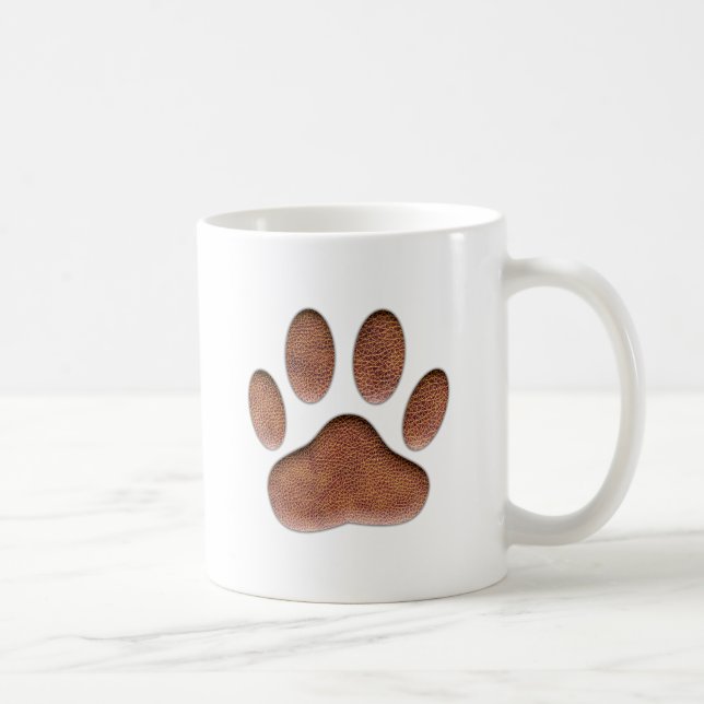 Taza De Café Impresión de la hoja de papel de perro de textura  (Derecha)