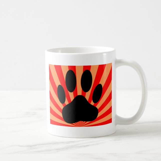Taza De Café Impresión de la hoja de perro radiante (Derecha)