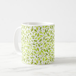Taza De Café Impresión de la naturaleza de hojas verdes, patrón