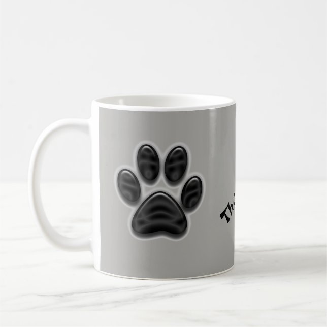 Taza De Café Impresión de la pasarela del shimmer negro gracias (Izquierda)
