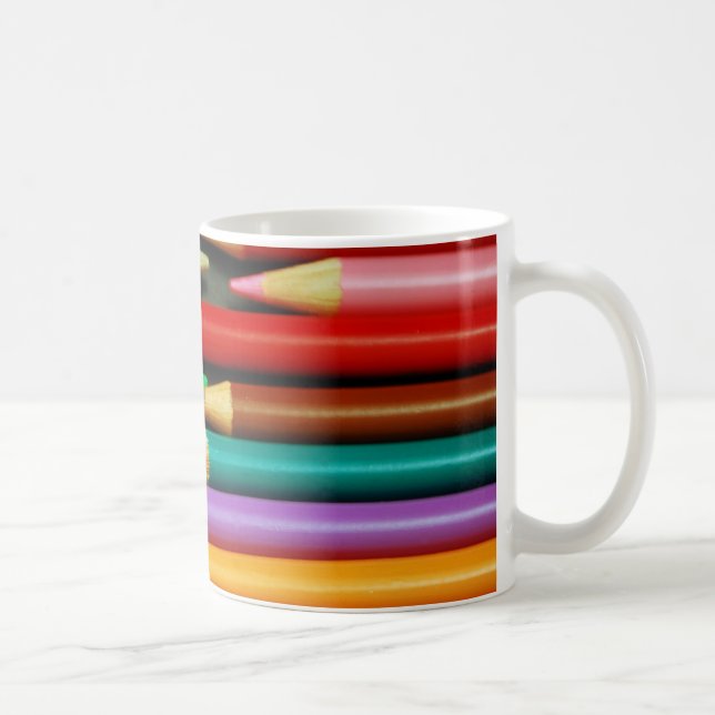 Taza De Café Impresión de lápices coloridos (Derecha)