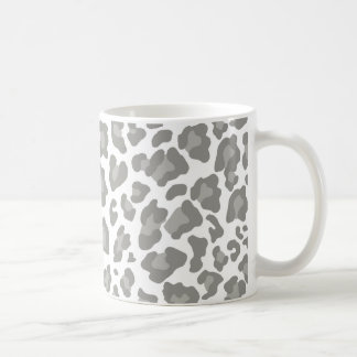Taza De Café Impresión de leopardo blanco y gris
