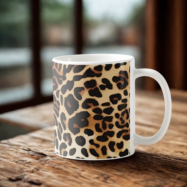 Taza De Café Impresión de leopardo de elegancia salvaje (Subido por el creador)