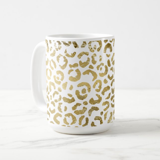 Taza De Café Impresión de leopardo de oro (Anverso izquierdo)
