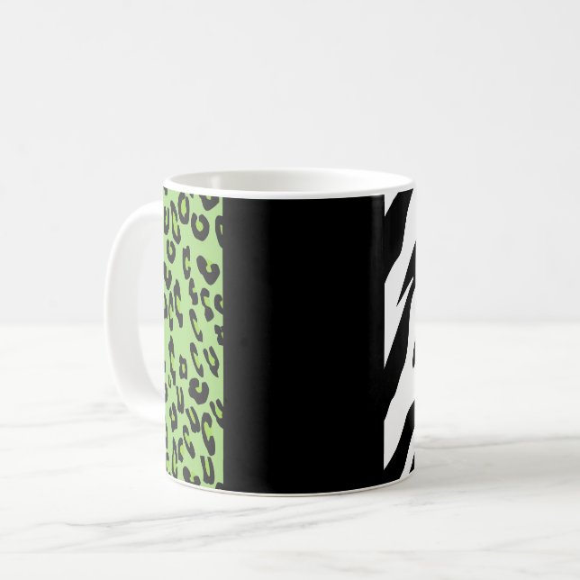 Taza De Café Impresión de leopardo, impresión de cebra, impresi (Anverso izquierdo)