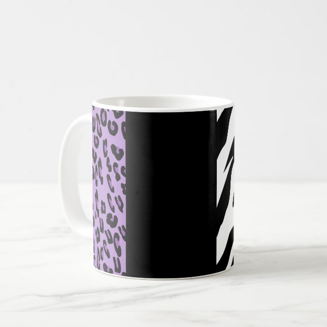 Taza De Café Impresión de leopardo, impresión de cebra, impresi (Anverso izquierdo)