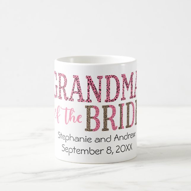 Taza De Café Impresión de leopardo negro rosado sobre la abuela (Centro)