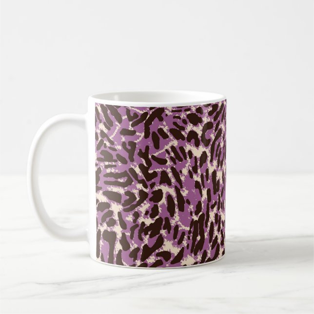 Taza De Café Impresión de leopardo, patrón animal clásico. (Izquierda)