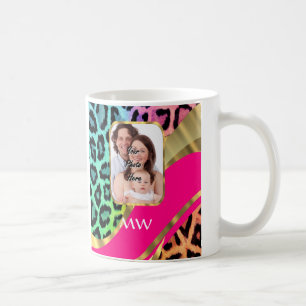Taza De Café Impresión de leopardo rosa multicolor