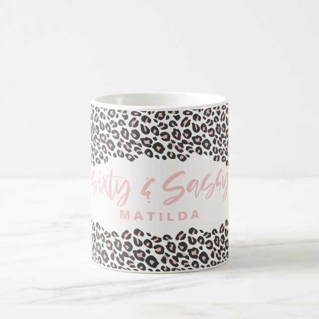 Taza De Café Impresión de leopardo rosa sesenta y elegantes año (Centro)