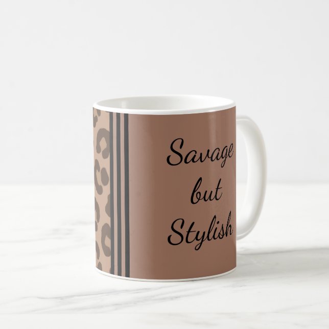 Taza De Café Impresión de leopardo salvaje pero elegante (Anverso derecho)