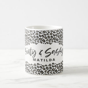 Taza De Café Impresión de leopardo sesenta y elegante fiesta de