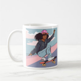 Taza De Café Impresión de lienzo estirado para Chica de patinaj