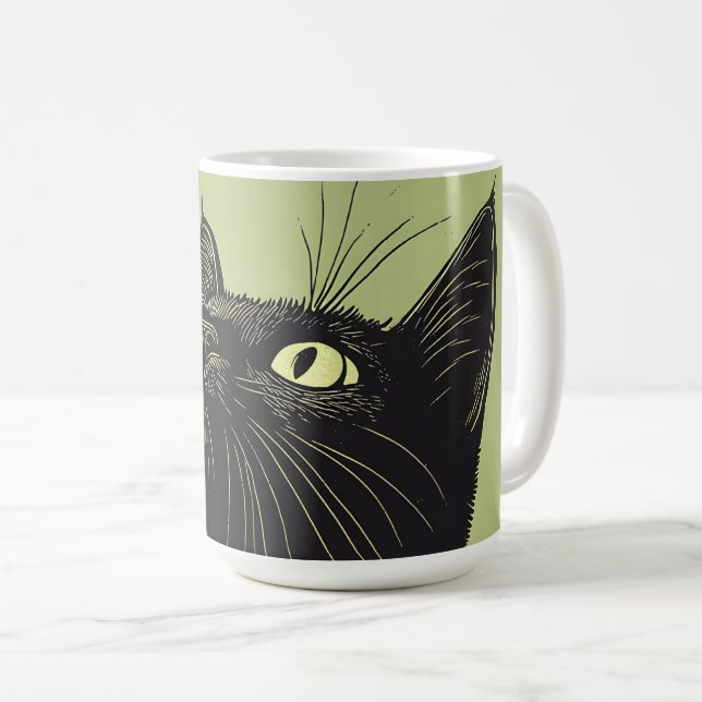 Taza De Café Impresión de lingotes para gato negro (Anverso derecho)