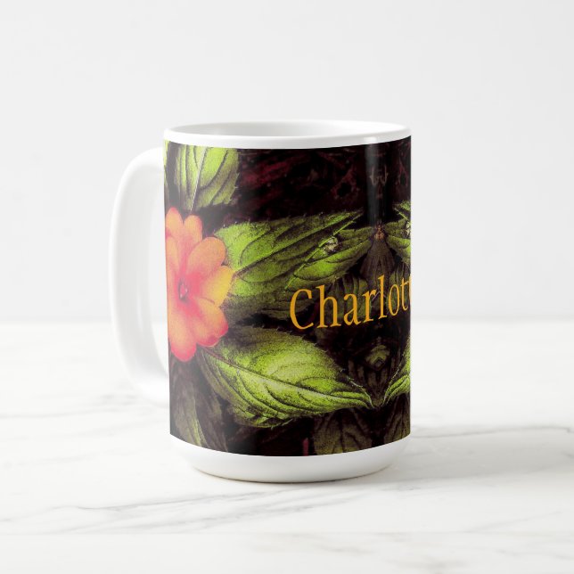 Taza De Café Impresión de lmpatiens (Anverso izquierdo)