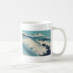 Taza De Café Impresión de océanos de olas azules japonesas anti