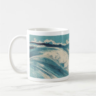 Taza De Café Impresión de océanos de olas azules japonesas anti