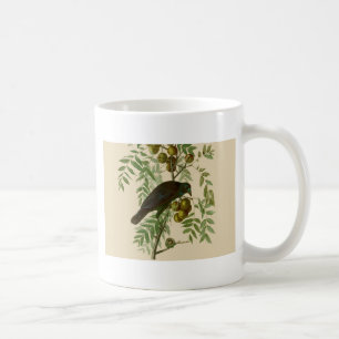 Taza De Café Impresión de pájaro Grackle púrpura de Audubon Vin