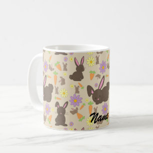 Taza De Café Impresión de patrón de conejo de conejo de conejo 