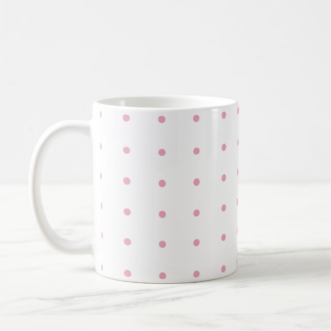 Taza De Café Impresión de pequeños puntos de polka rosados, pat (Izquierda)
