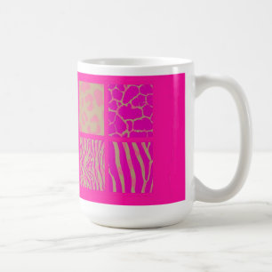 Taza De Café Impresión de piel de animal salvaje rosa