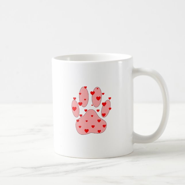 Taza De Café Impresión de pintas rosadas con corazón (Derecha)