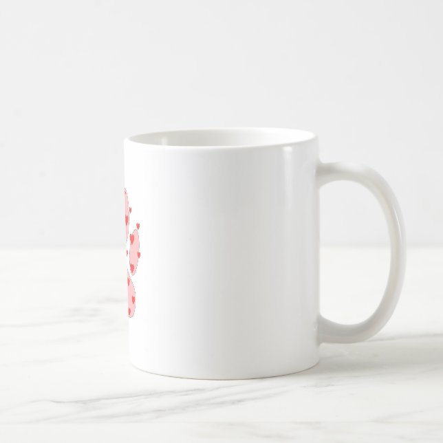 Taza De Café Impresión de pintas rosadas con corazón (Derecha)