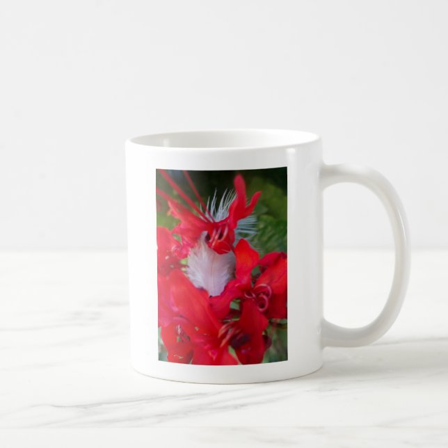 Taza De Café Impresión de pinturas de plumas de pepino rojo (Derecha)