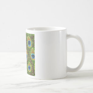 Taza De Café Impresión de plumas de pavo real colorido RAB Rock