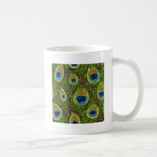 Taza De Café Impresión de plumas de pavo real colorido RAB Rock
