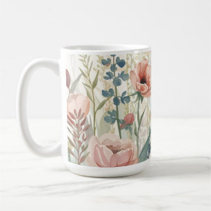 Taza De Café Impresión de pradera suave - Pared botánica acuare