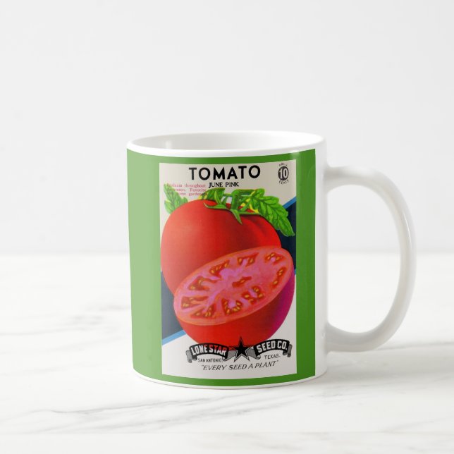 Taza De Café Impresión de tomate en paquetes de semillas de los (Derecha)