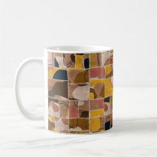 Taza De Café Impresión de trama de tejido de mezcla de mosaico