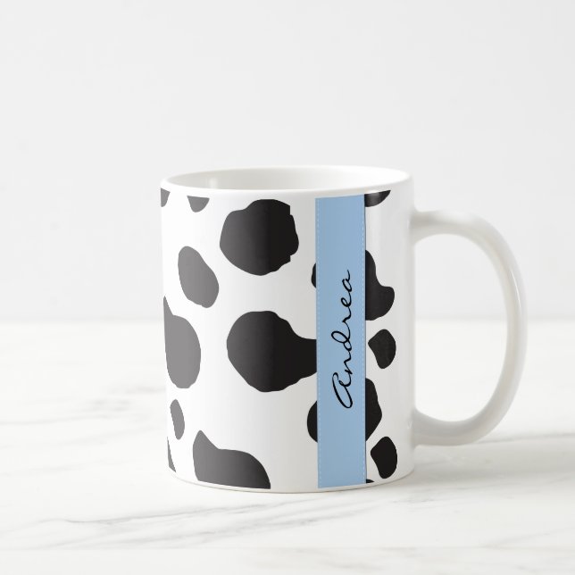 Taza De Café Impresión de vaca, Cuadros De Vaca, Blanco Y Negro (Derecha)