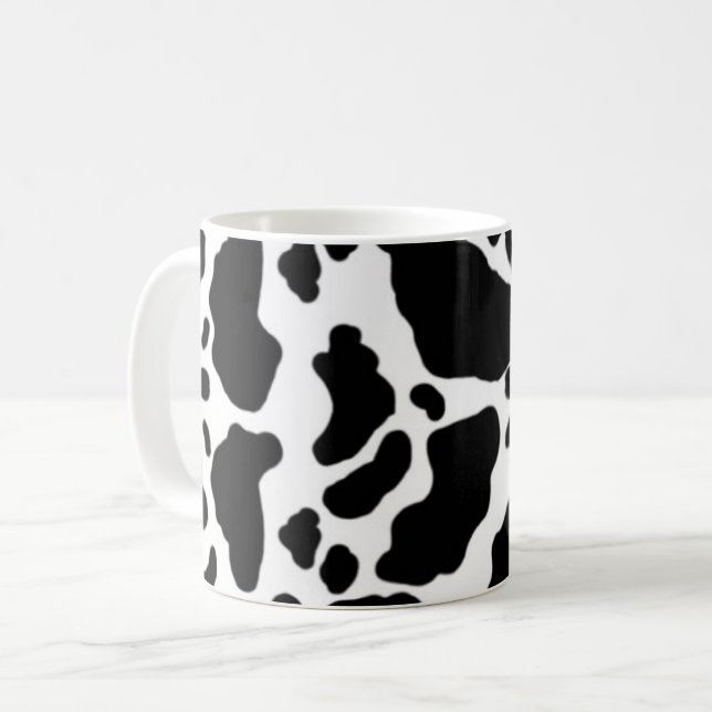 Taza De Café Impresión de vaca en blanco y negro (Anverso izquierdo)
