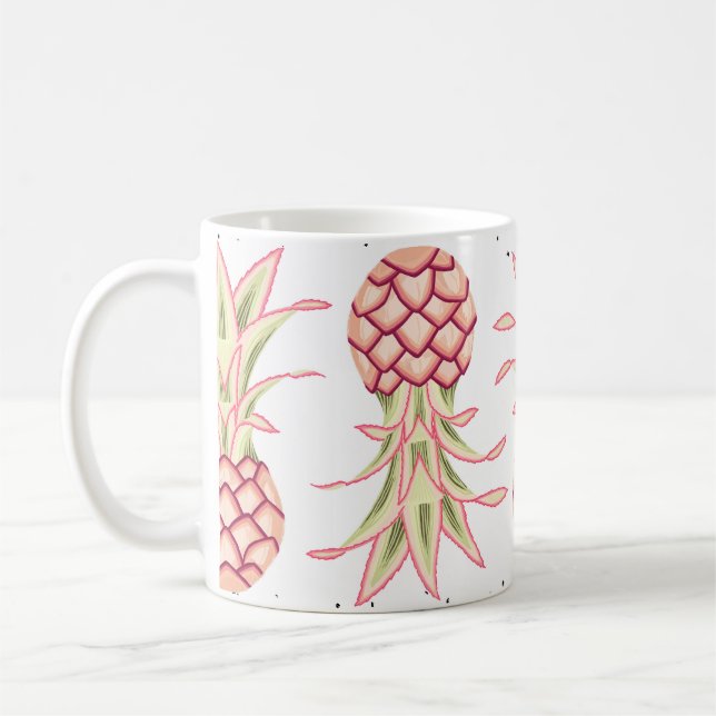 Taza De Café Impresión de verano sin foco tropical de piña (Izquierda)