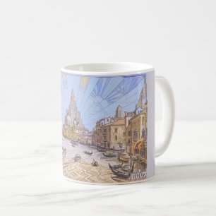 Taza De Café Impresión de viaje retro Art Deco del Gran Canal d