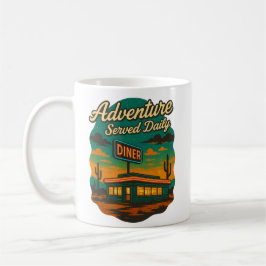 Taza De Café Impresión diaria de cena retro de aventura