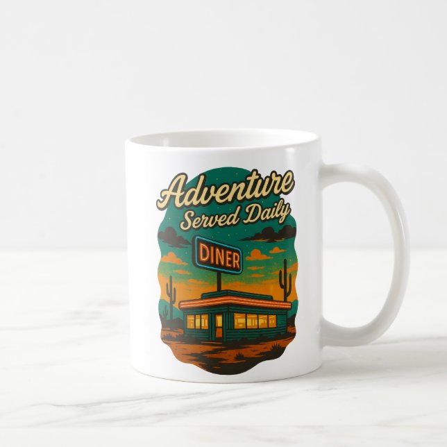 Taza De Café Impresión diaria de cena retro de aventura (Derecha)