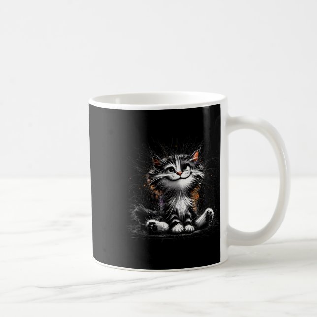 Taza De Café Impresión divertida de gatos (Derecha)