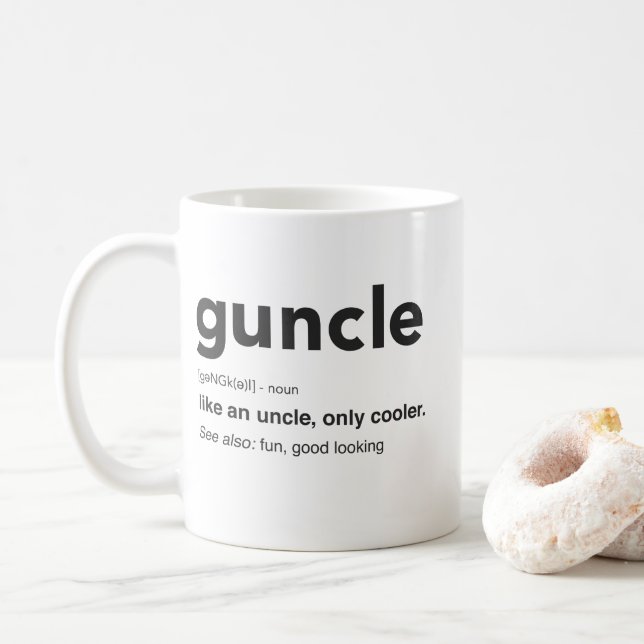 Taza De Café Impresión divertida de la definición de Guncle (Con donut)