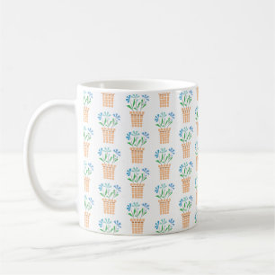 Taza De Café Impresión en bloque moderna de macetas florales az