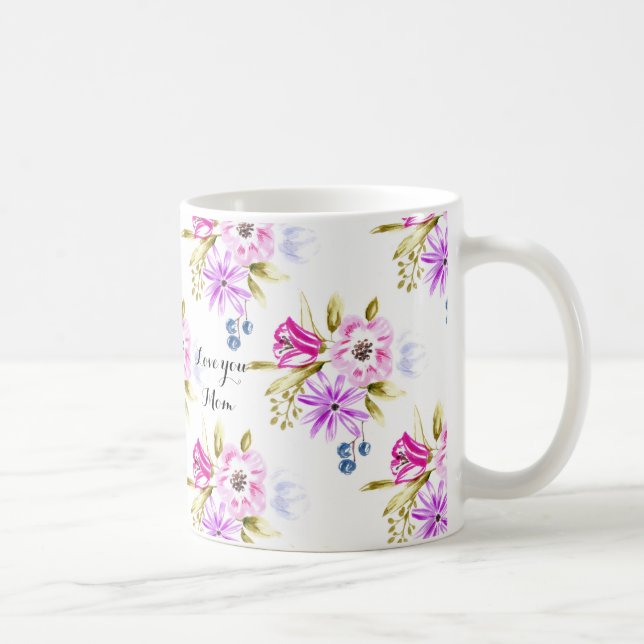 Taza De Café Impresión floral incompleta moderna (Derecha)
