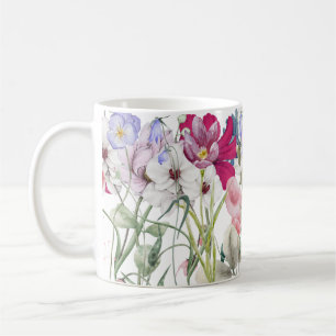 Taza De Café Impresión floral pintada a mano con belleza