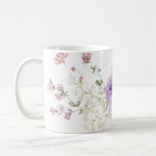 Taza De Café Impresión floral pintada a mano con belleza