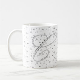 Taza De Café Impresión inicial de diamantes blancos monograma C